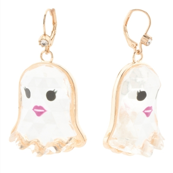 🔹️Betsey Johnson 🔹️Clear Ghost Earrings Halloween - Picture 2 of 4